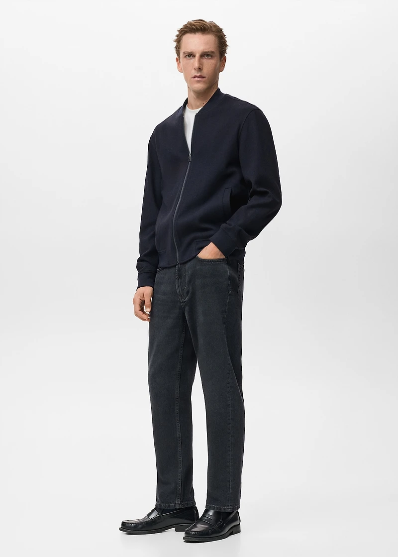 Bomber hoodie with zip