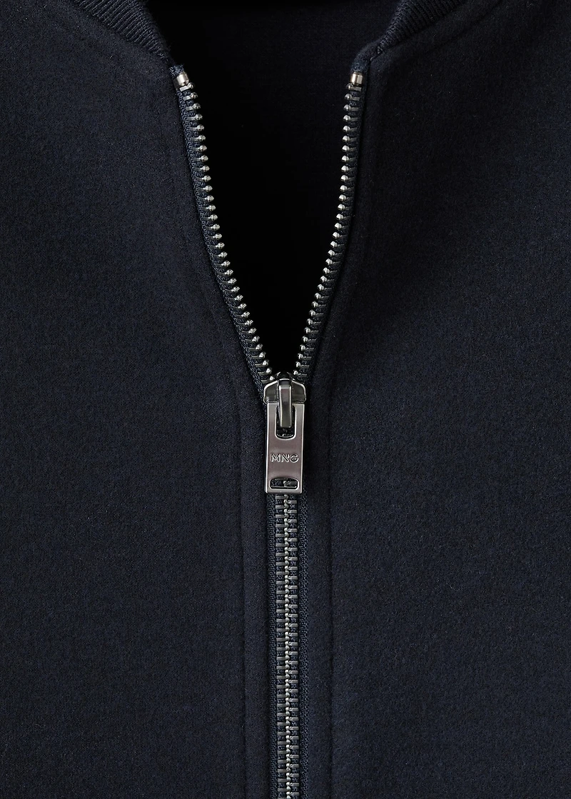 Bomber hoodie with zip