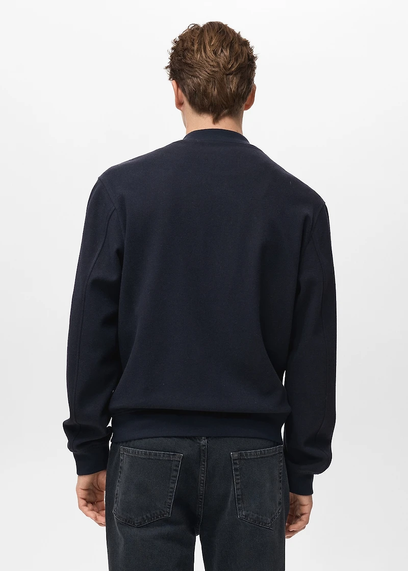 Bomber hoodie with zip