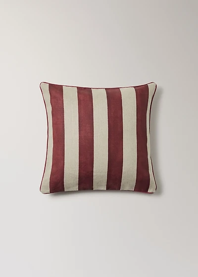 Linen cushion cover with stripes and edging 50x50cm