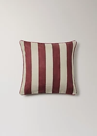 Linen cushion cover with stripes and edging 50x50cm