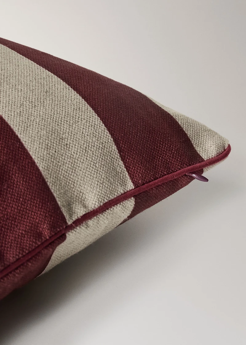 Linen cushion cover with stripes and edging 50x50cm