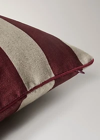 Linen cushion cover with stripes and edging 50x50cm