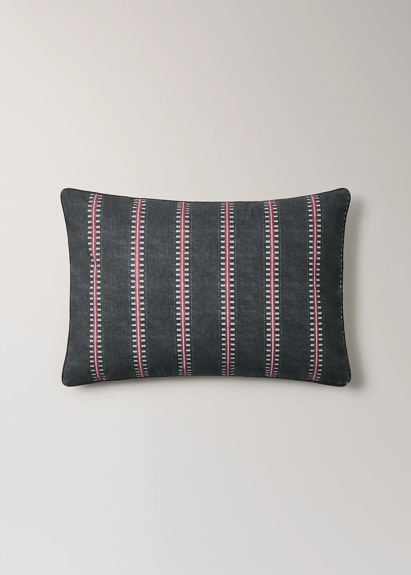 Cotton striped cushion cover with piping 40x60 cm