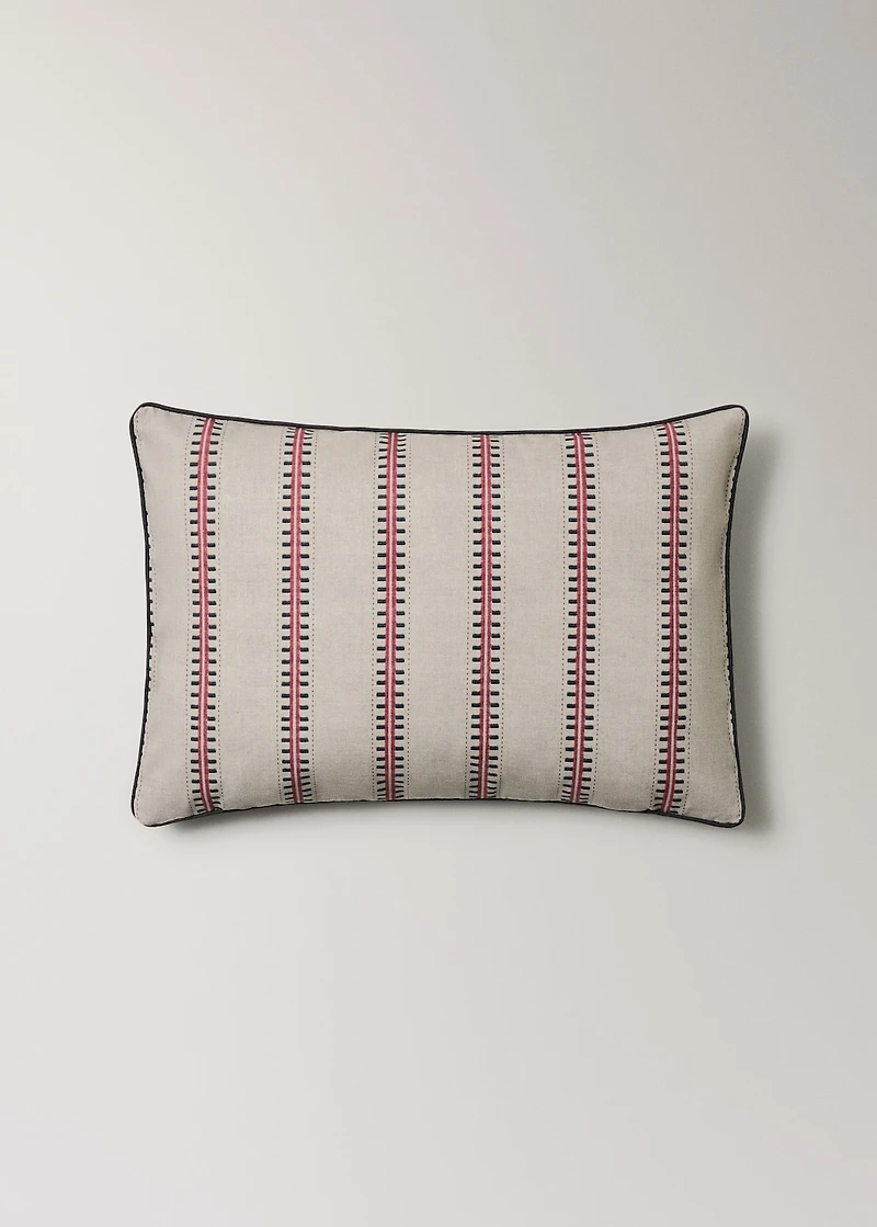 Cotton striped cushion cover with piping 40x60 cm