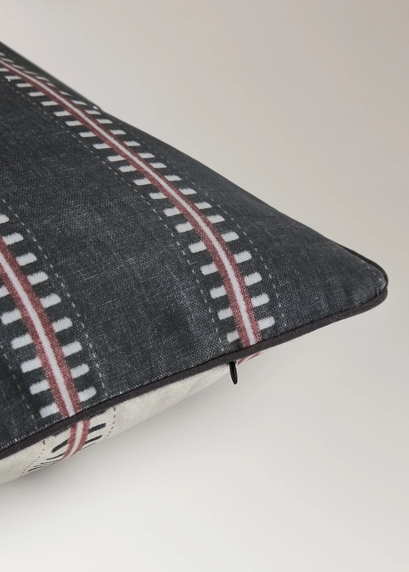 Cotton striped cushion cover with piping 40x60 cm