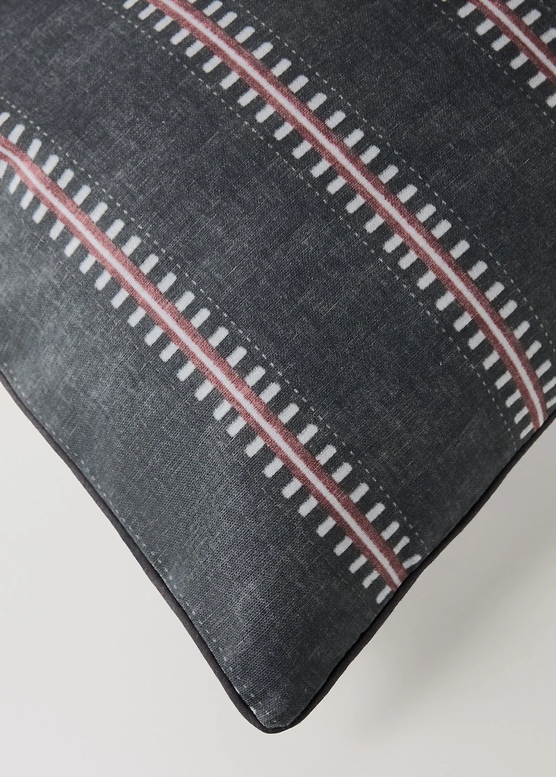 Cotton striped cushion cover with piping 40x60 cm