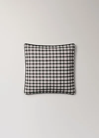 Gingham cotton cushion cover with trim 45x45cm