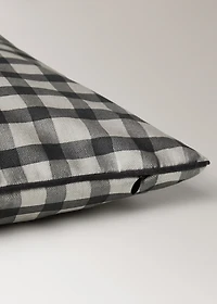 Gingham cotton cushion cover with trim 45x45cm