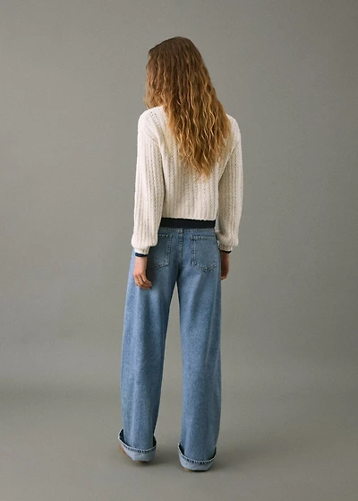 Knitted cropped sweater