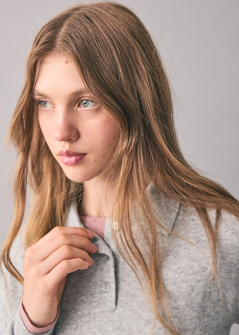 Knitted polo-neck sweater