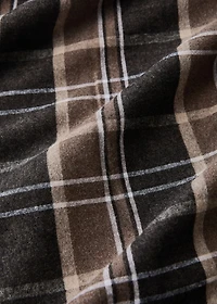 Flannel cotton melange-yarn duvet cover with check pattern for 135/140 cm bed