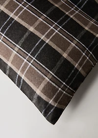 Cotton flannel duvet cover with melange threads and check print for 180/200 cm bed