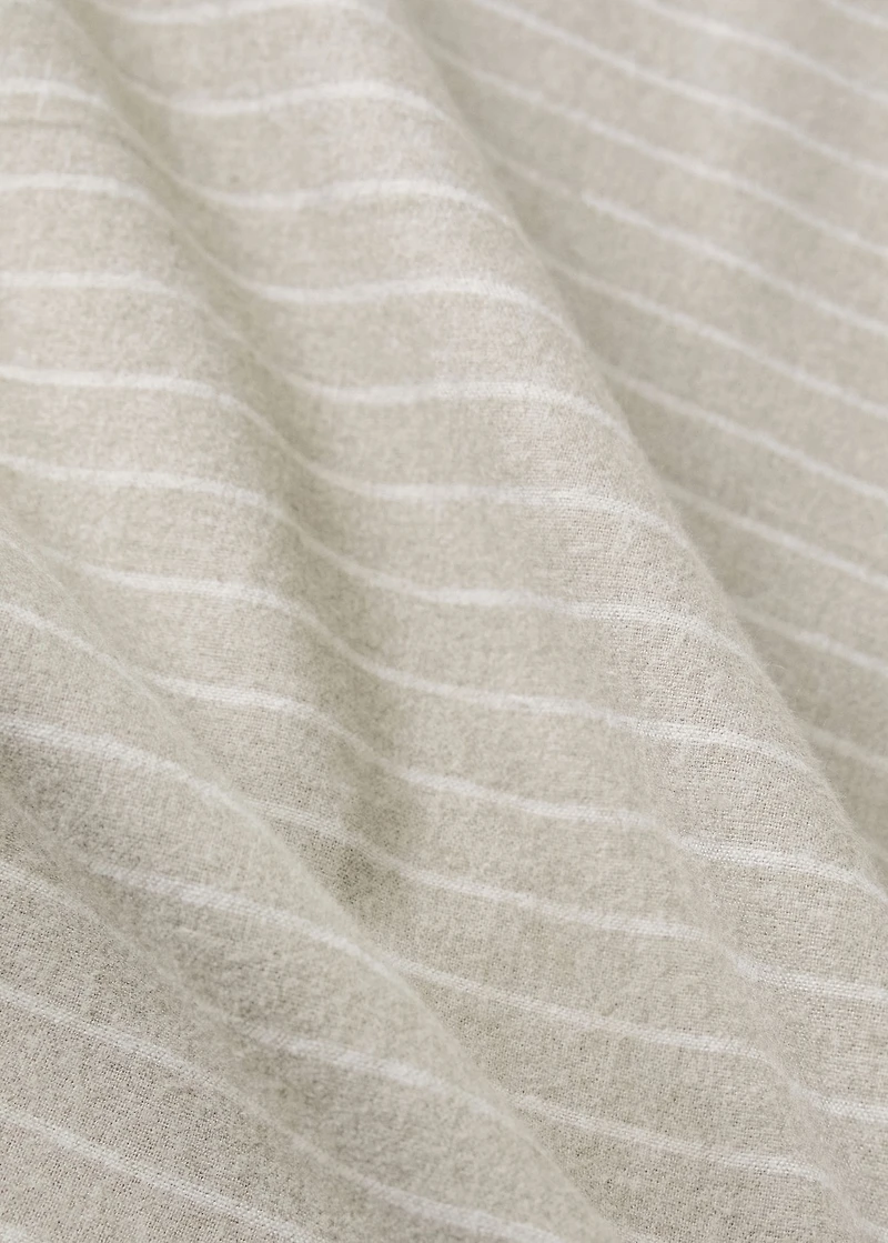 Melange cotton flannel duvet cover with fine-striped yarn for bed