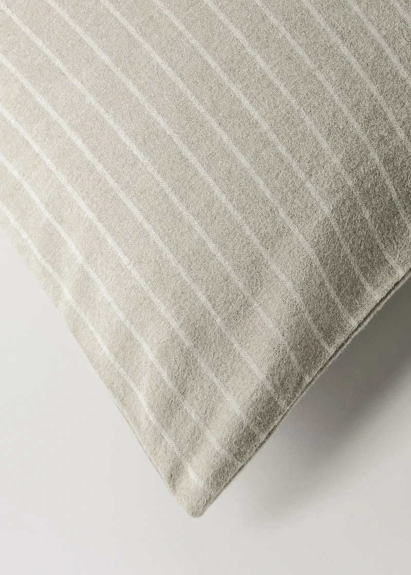 Melange cotton flannel duvet cover with fine-striped yarn for bed