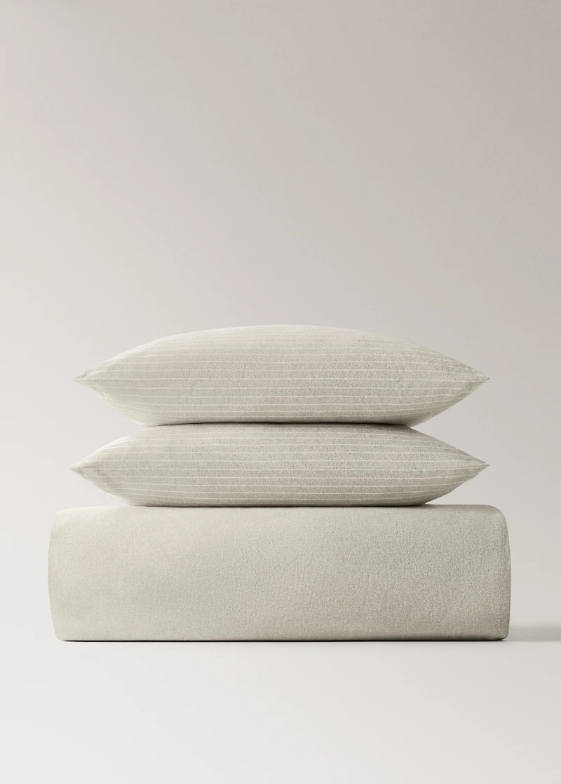 Cotton flannel duvet cover with fine-striped yarn for 70.87/78.74 bed