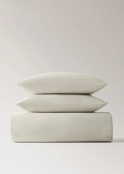 Cotton flannel duvet cover with fine-striped yarn for 70.87/78.74 bed