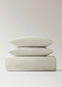 Cotton flannel duvet cover with fine-striped yarn for 70.87/78.74 bed