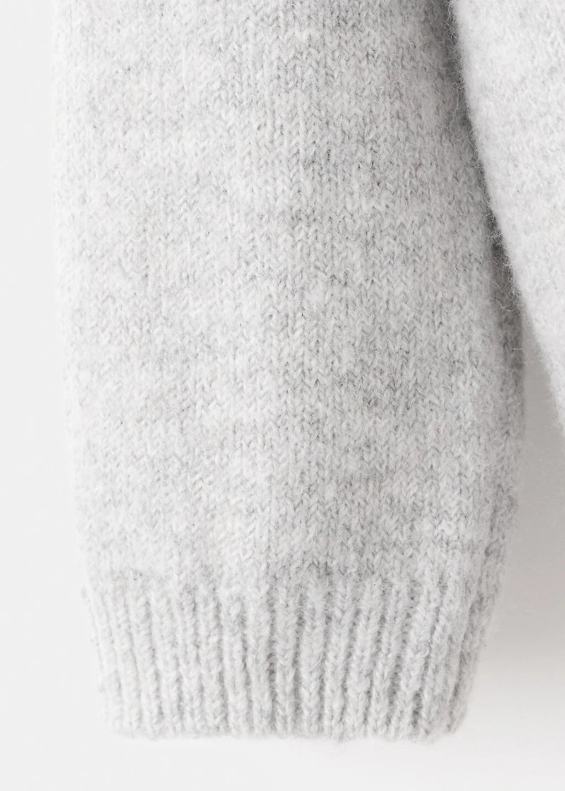 Knitted cardigan with patterned trim