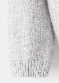 Knitted cardigan with patterned trim