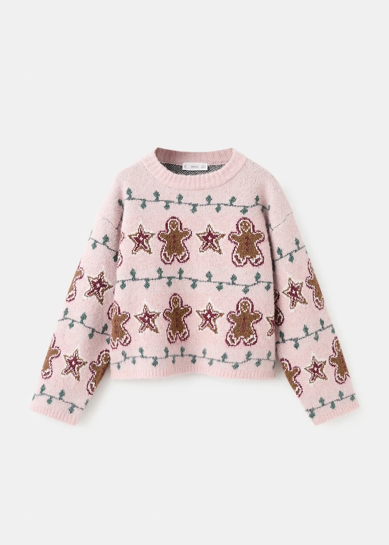 Christmas-print knitted sweater