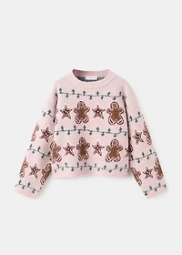 Christmas-print knitted sweater