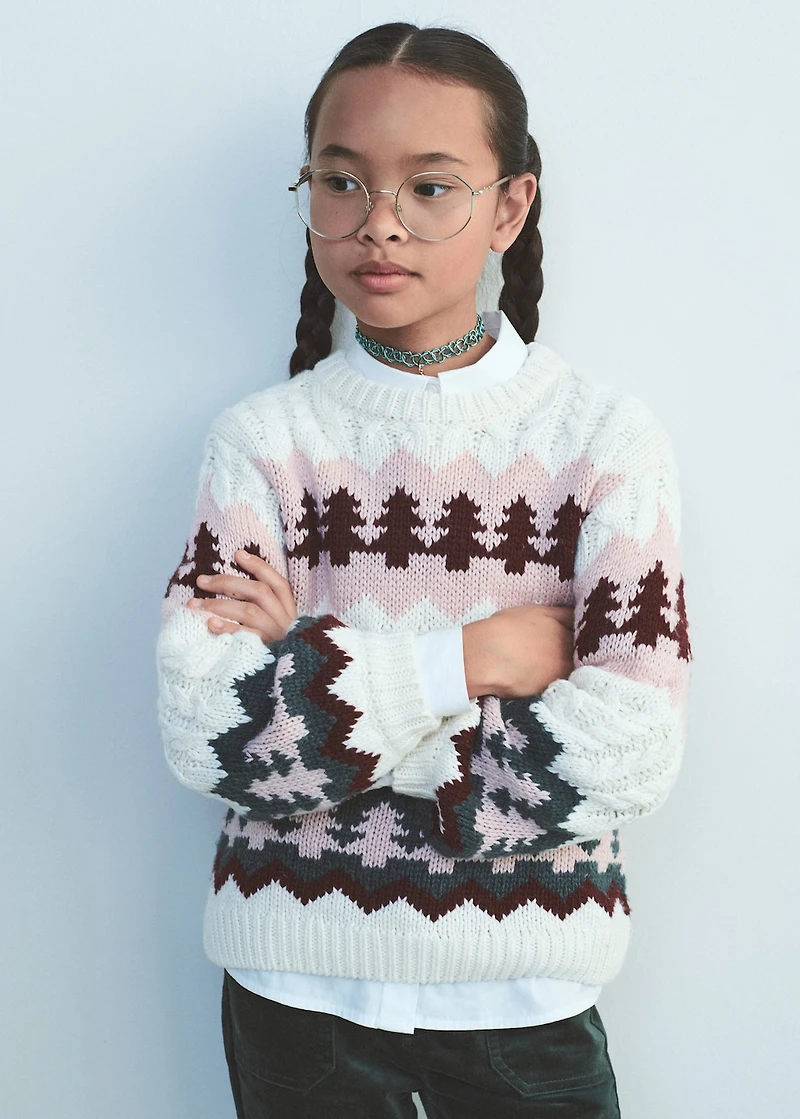 Christmas-print knitted sweater