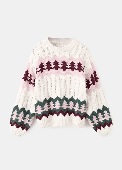 Christmas-print knitted sweater