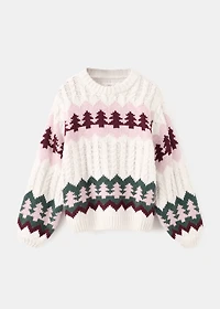 Christmas-print knitted sweater