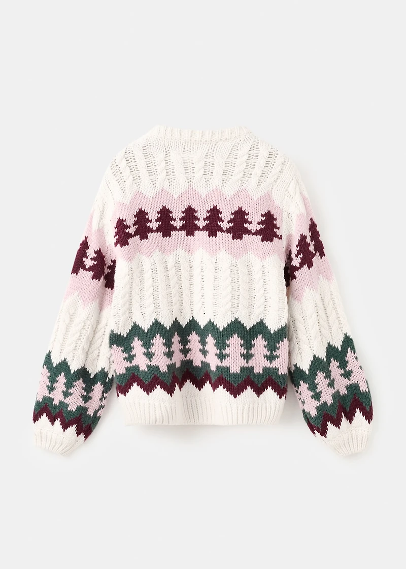 Christmas-print knitted sweater