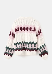 Christmas-print knitted sweater