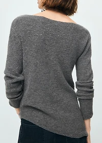 Asymmetrical sweater with metallic detail