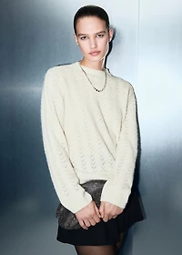 Cable-knit lurex sweater