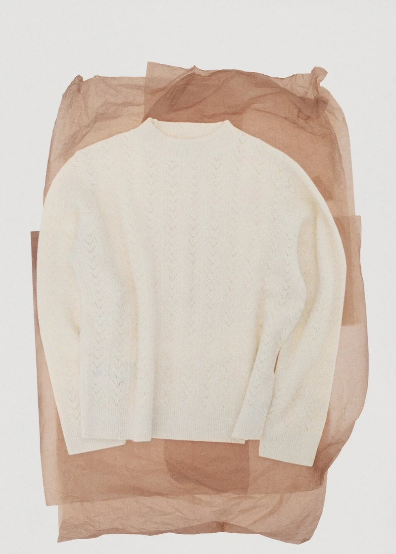 Cable-knit lurex sweater