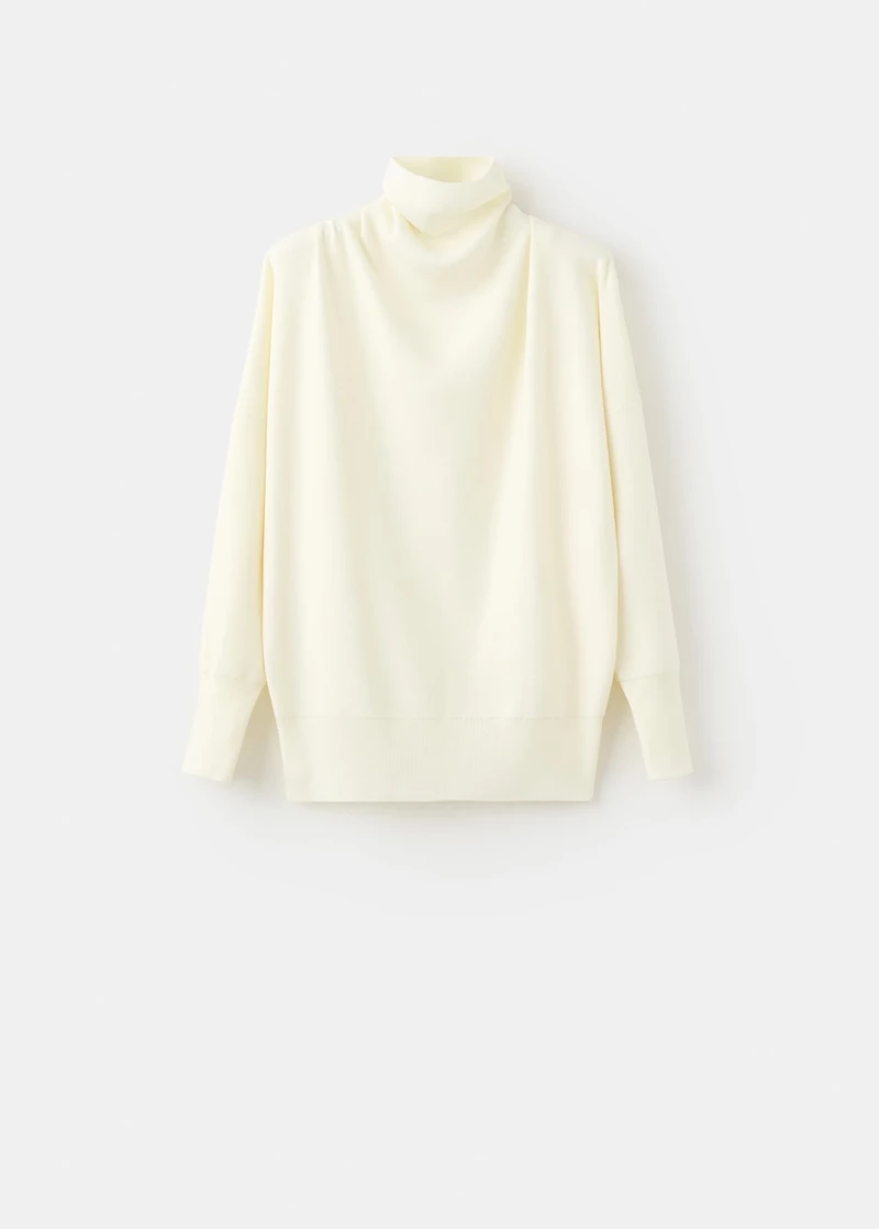 Ruched turtleneck sweater