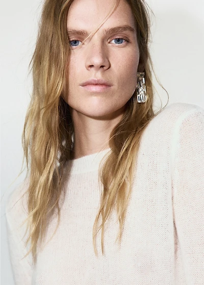 Asymmetrical alpaca and wool blend sweater