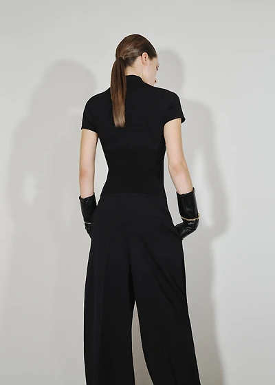 Perkins-neck sweater with cut-out