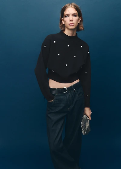 Perkins-neck sweater with spheres