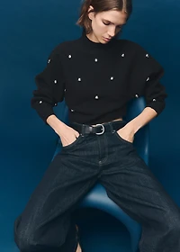 Perkins-neck sweater with spheres