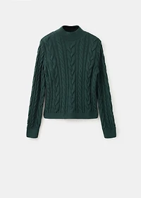 Braided sweater with perkins neck