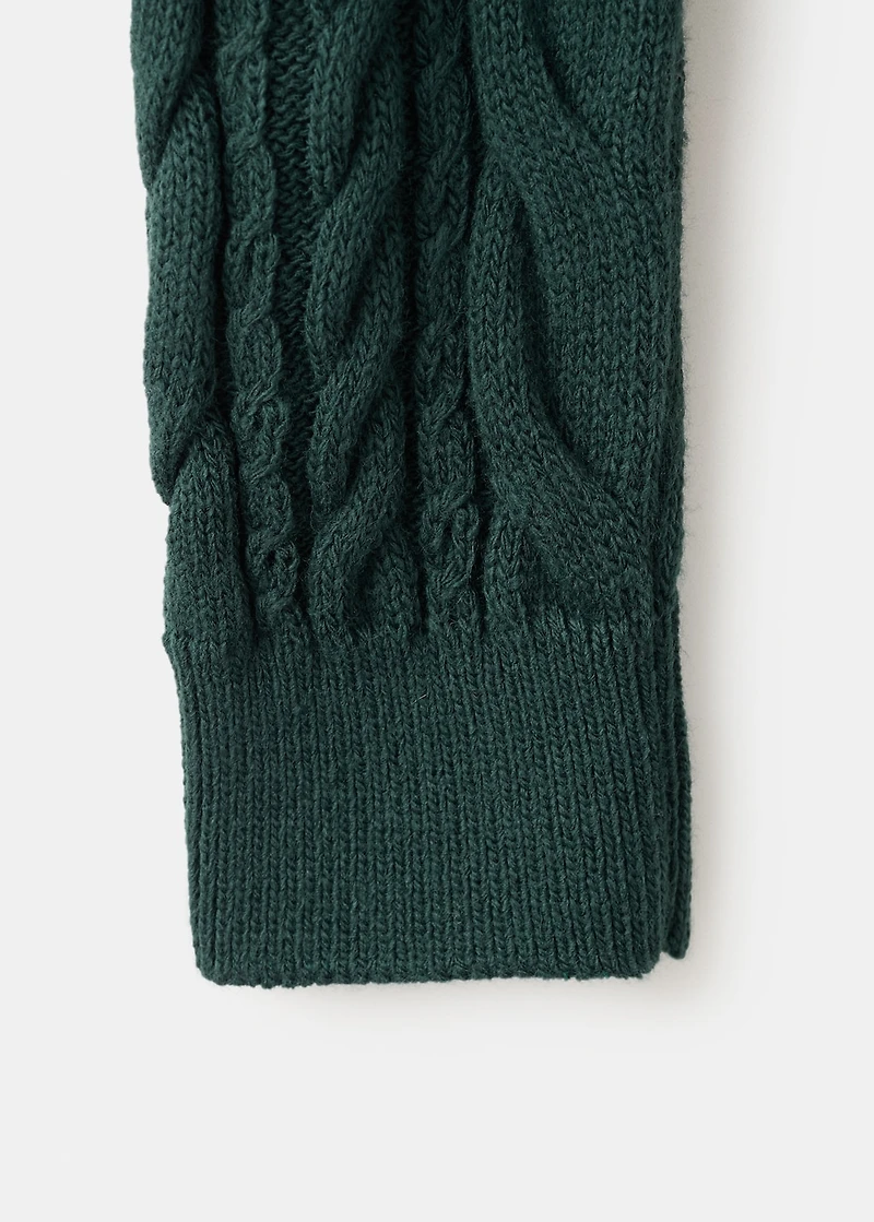 Braided sweater with perkins neck