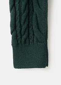 Braided sweater with perkins neck