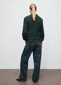 Braided sweater with perkins neck