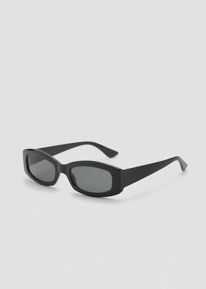 Contrasting rectangular-frame sunglasses