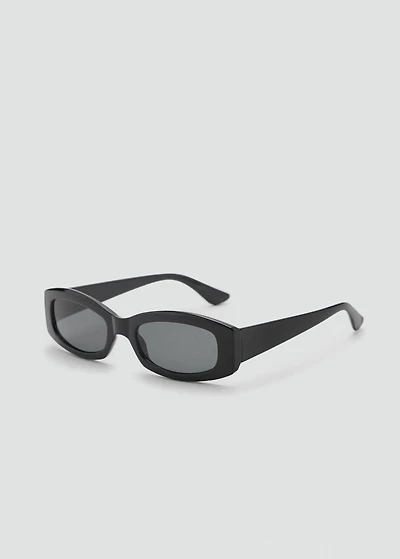 Contrasting rectangular-frame sunglasses