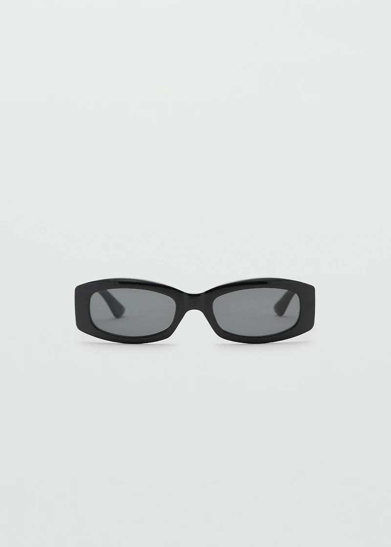 Contrasting rectangular-frame sunglasses