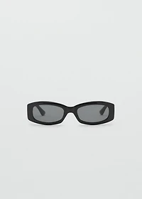 Contrasting rectangular-frame sunglasses