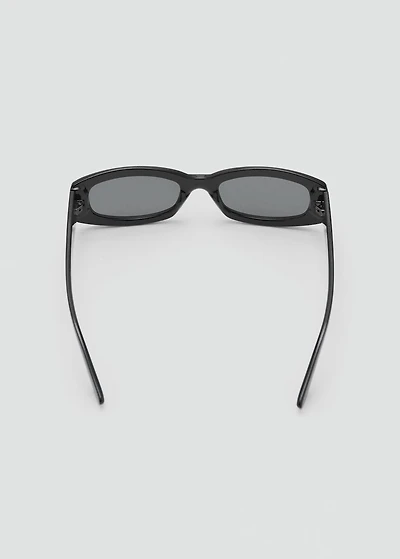Contrasting rectangular-frame sunglasses