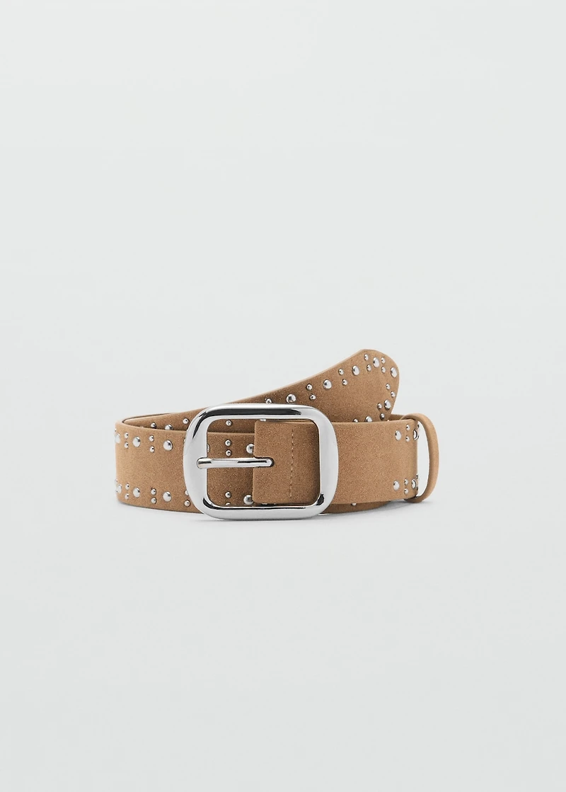 Suede belt with studs