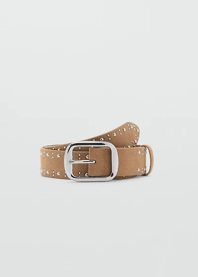 Suede belt with studs